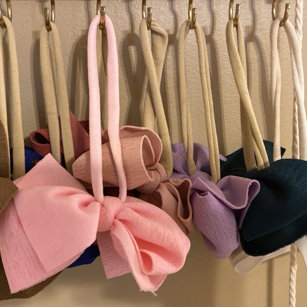 Pink and Purple Kids Hair Bow Set